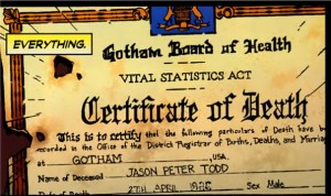 Jason Todd Death Certificate